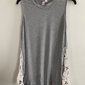 Grey and lace tank